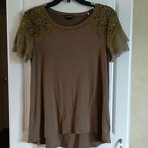 Olive Green lace sleeve top